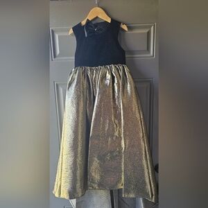 Elegant Black and Gold Dress Girls 6
